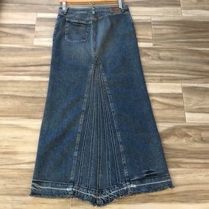Armani Jeans maxi denim stretch skirt split /tail